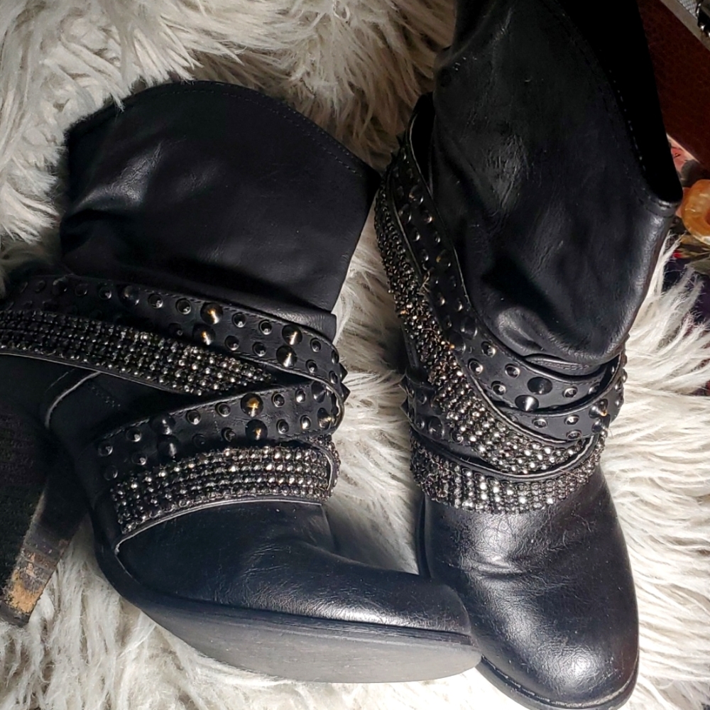 Not Rated black leather boots size 7.5